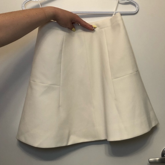 J. Crew Cream A-Line Skirt - Picture 2 of 6